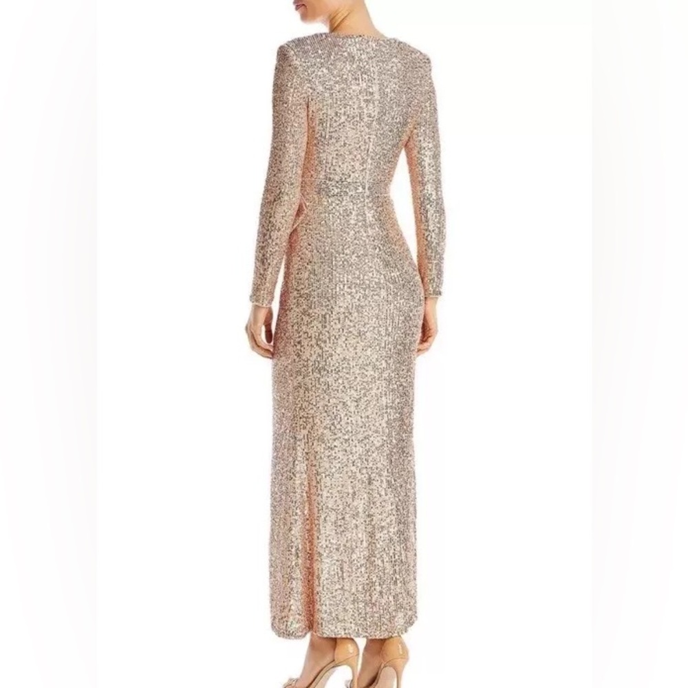 NWT Eliza J's sparkling sequin gown- champagne color and size 0 - Picture 2 of 2